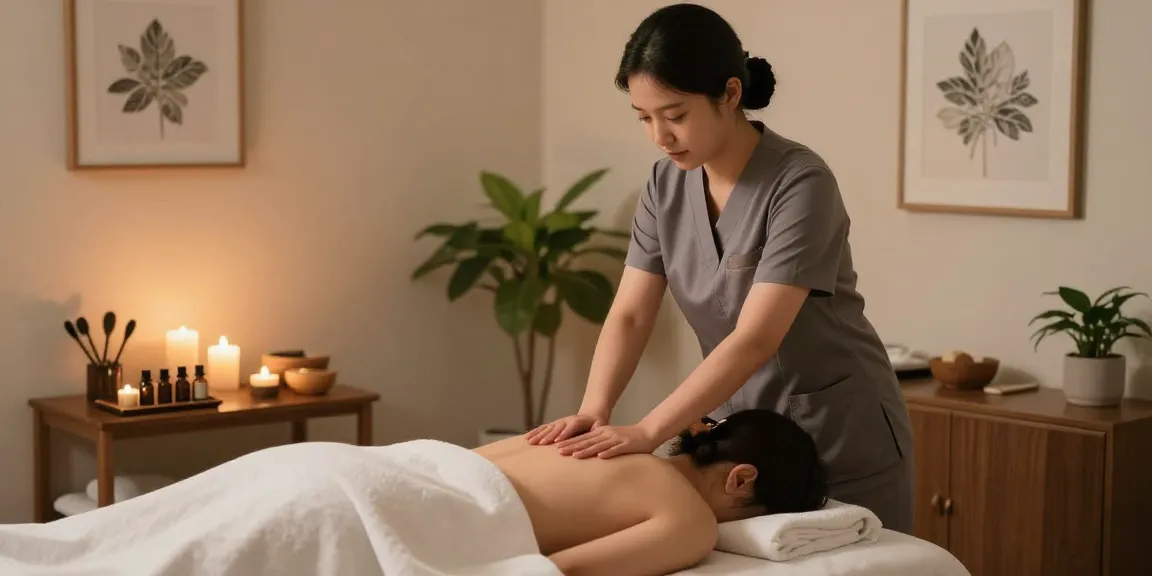 Soothe your senses with 부천출장마사지 in a calming home spa environment featuring a professional therapist.
