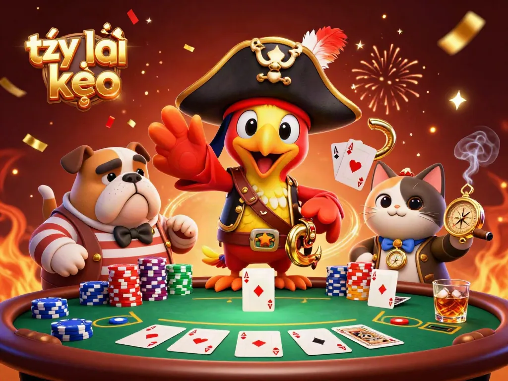 Betting action with tỷ lệ kèo highlighted, surrounded by colorful poker chips and casino elements