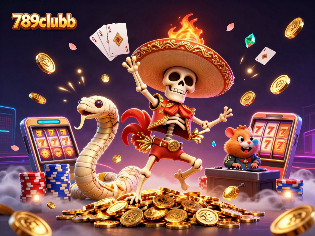 Win big with 789clubb while enjoying a vibrant 3D casino illustration featuring exciting action.