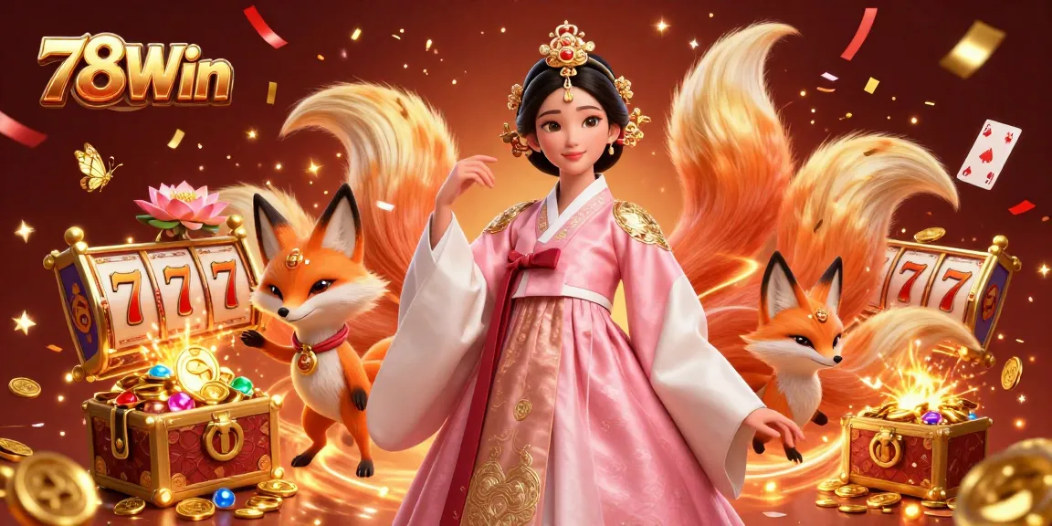 Engage with 78Win's vibrant casino world through an enchanting illustration featuring luck and prosperity.