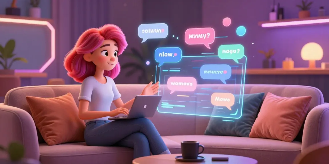NSFW AI chat character in vibrant lounge engaging in playful virtual conversations