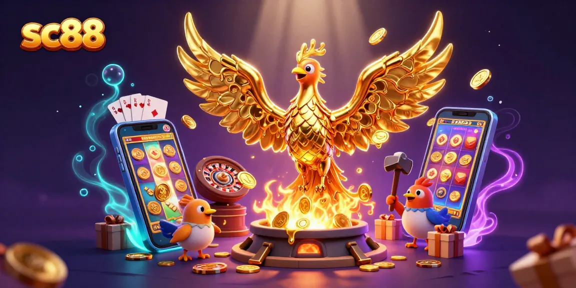 Experience thrilling gaming at sc88 with a vibrant phoenix and exciting slot game visuals.