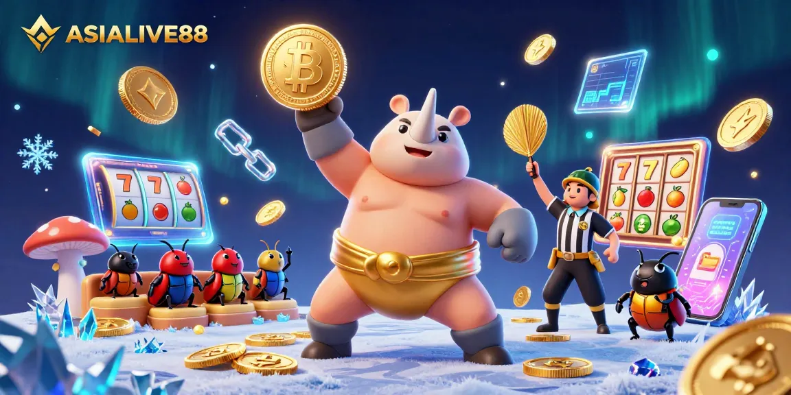 Experience thrilling slots and jackpots with ASIALIVE88 in a vibrant, dynamic 3D casino scene.
