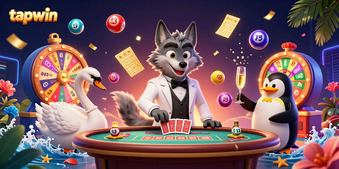 Engage with tapwin's dynamic betting experience featuring colorful lottery elements and entertaining characters.