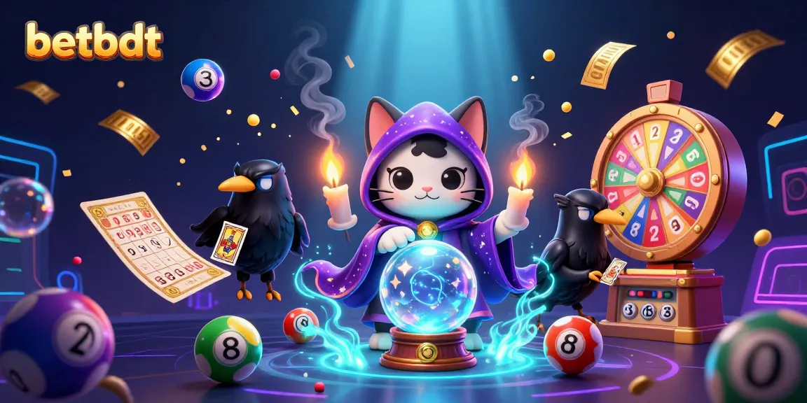 Experience thrilling magic at betbdt with a dynamic casino-themed 3D illustration featuring vibrant lottery elements.