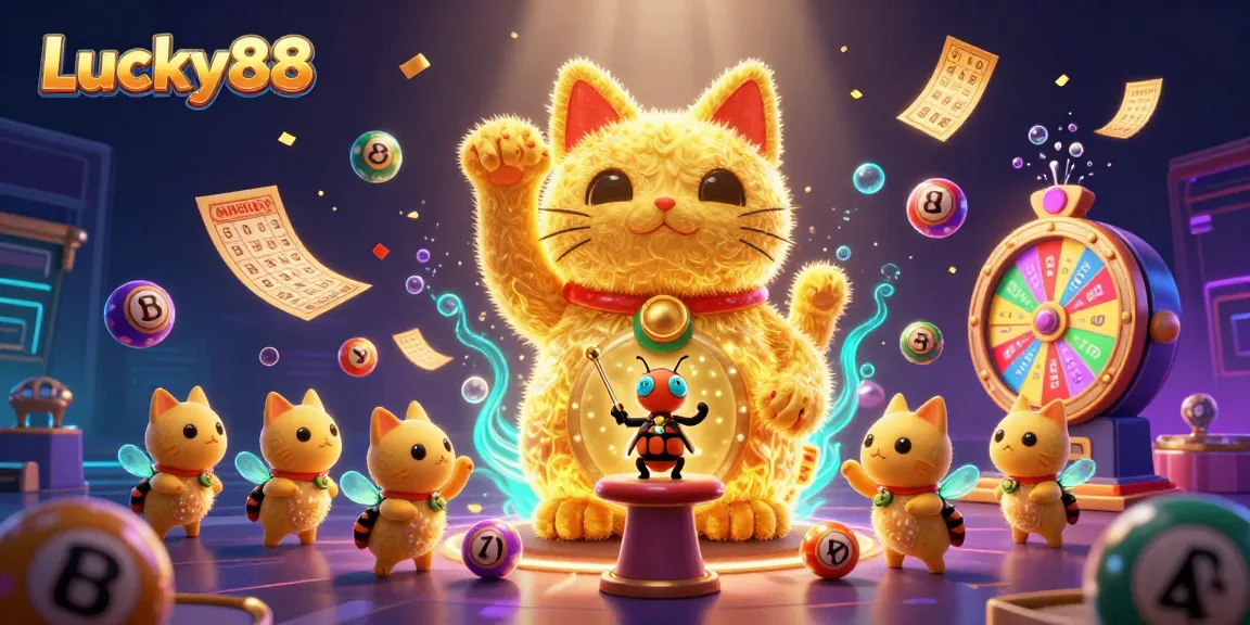 Experience Lucky88's vibrant live casino with dynamic gaming elements and colorful symbols.