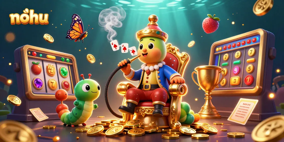 Nohu players winning with strategies in an enjoyable slot game environment, decorated with animated elements.