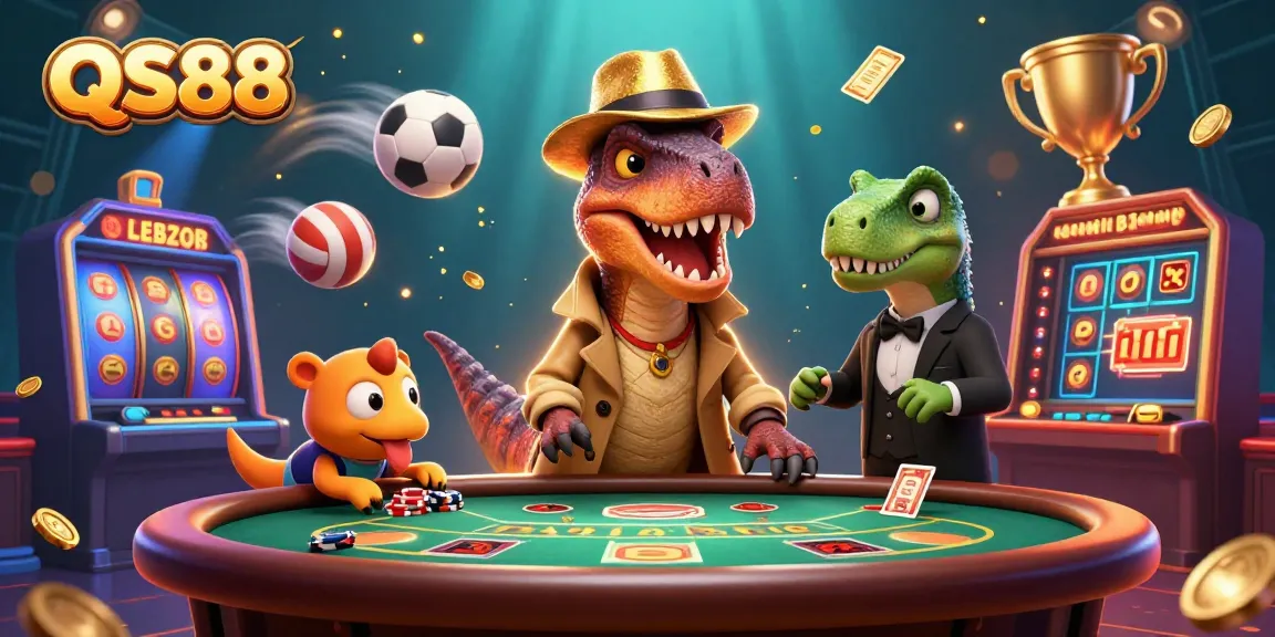 Experience thrilling gameplay with QS88 as a velociraptor card counter and more at the blackjack table.