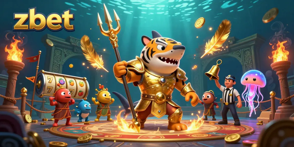 Engage with thrilling zbet gaming action in an underwater colosseum filled with dynamic casino elements.