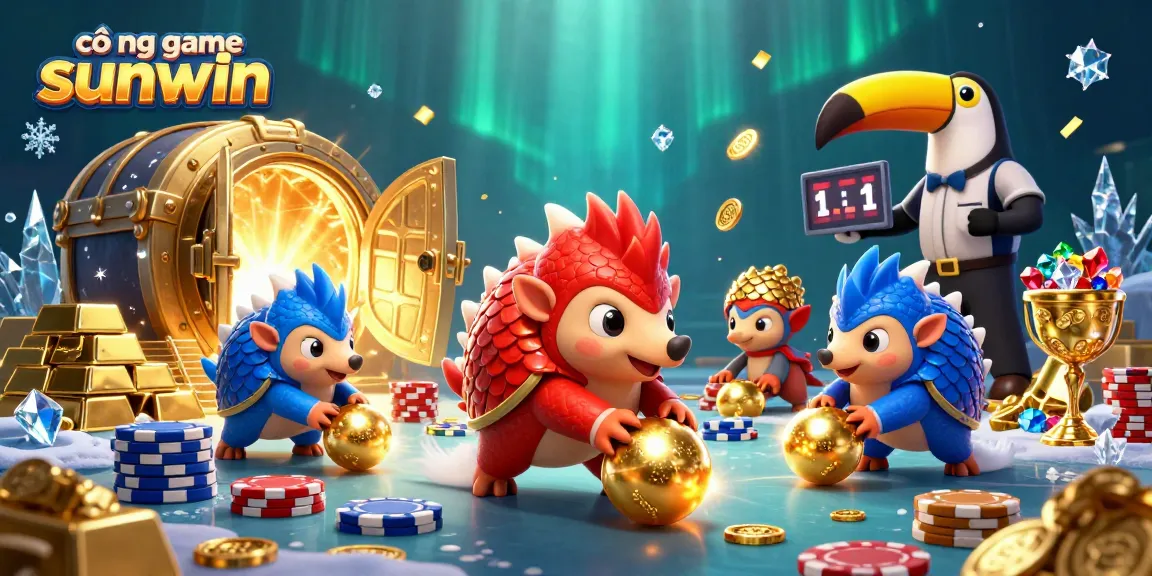 Experience the excitement at cổng game sunwin with animated pangolins and treasures galore.
