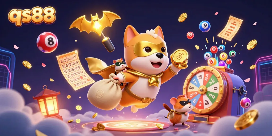 Experience the excitement of gambling with qs88 as a superhero dog and hamster duo brings luck and riches.