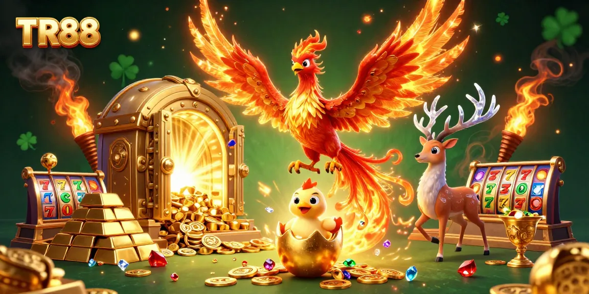 Experience the thrill of TR88 with a fiery phoenix and dynamic casino treasures