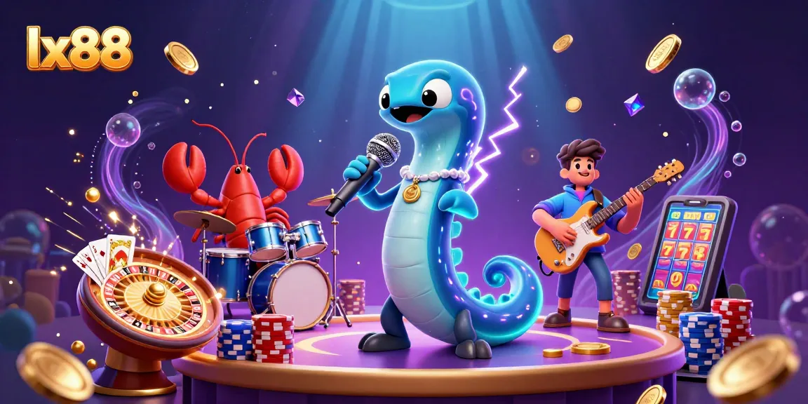 Experience the thrill of lx88 with an underwater casino scene featuring a DJ eel and glittering rewards.
