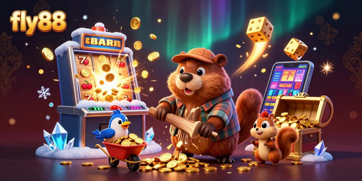 Experience the thrill of winning at fly88 with vibrant animated casino elements and characters.